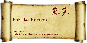 Rakita Ferenc névjegykártya